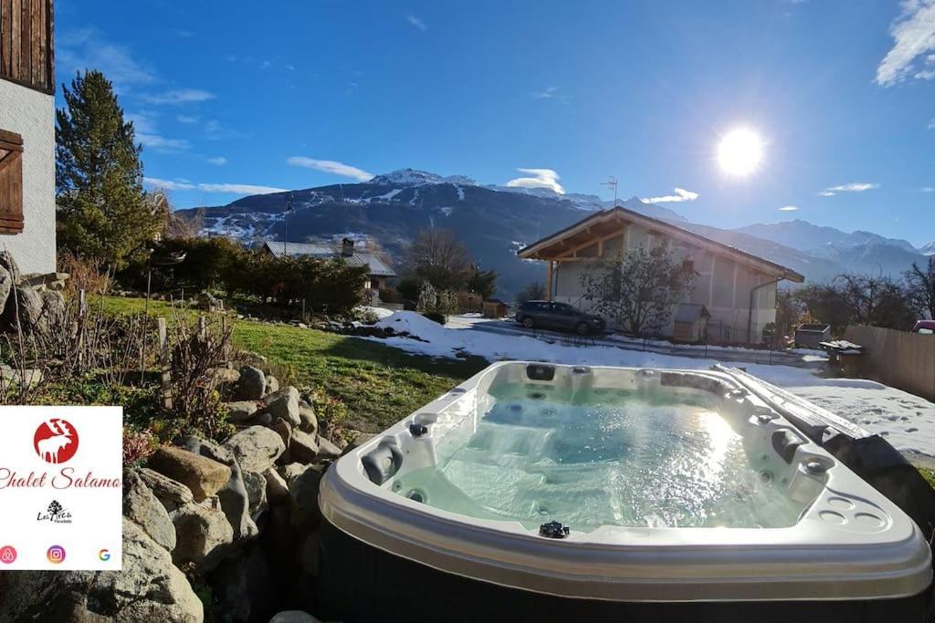 Вилла Entire Chalet Salamo 11 Plus 1 Les Arcs Paradiski Jacuzzi Бур-Сен-Морис Экстерьер фото